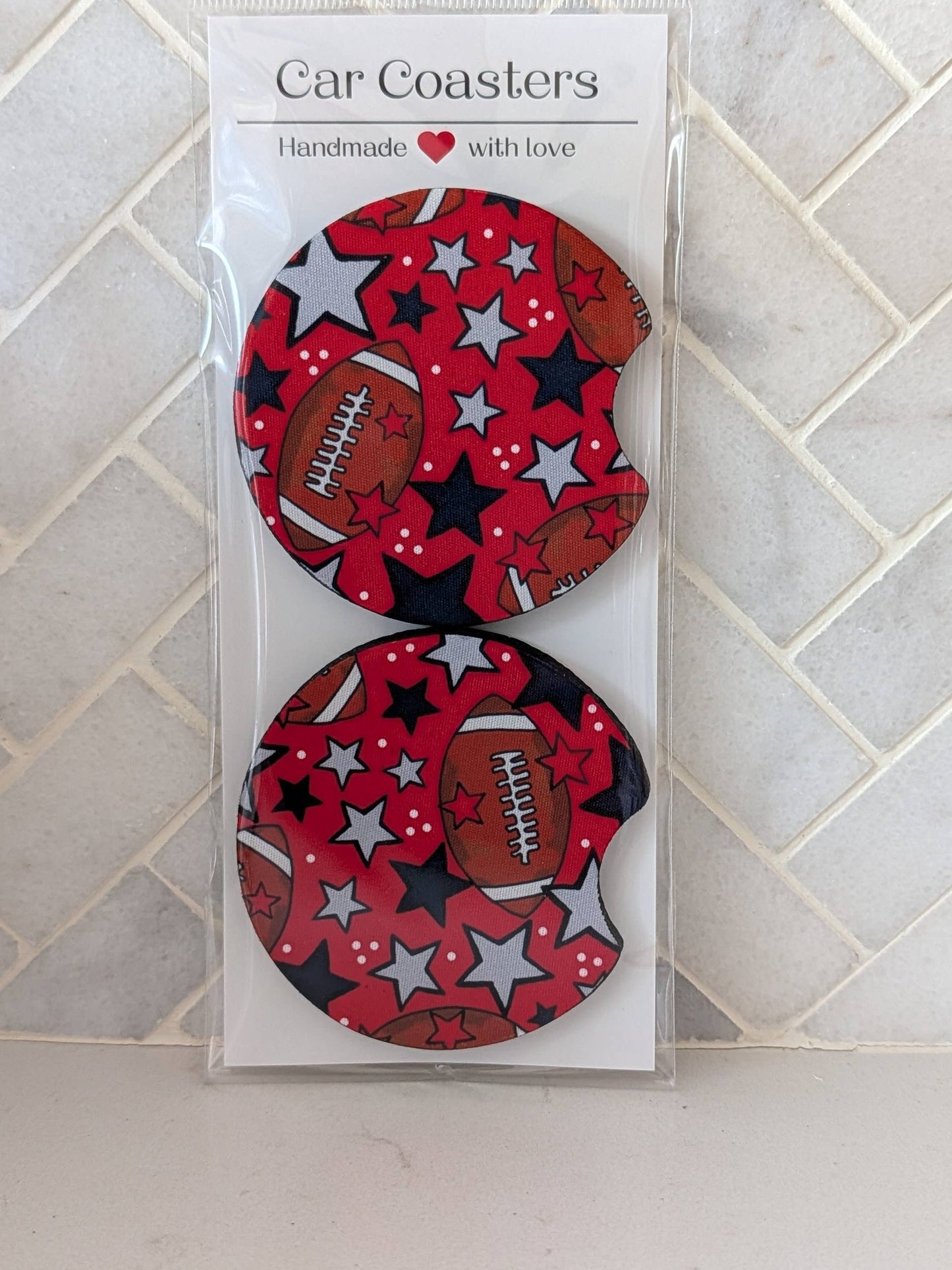Football Game Day Inspired Car Coasters