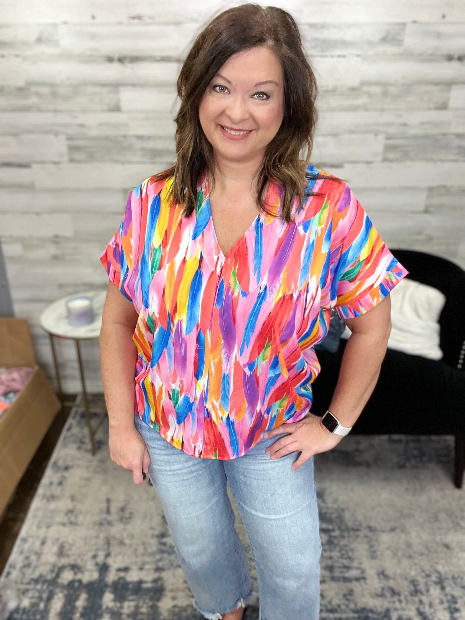 Bright Multi Color Top