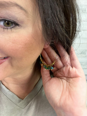 Handmade Wire Hoop Earrings with Accent Beads