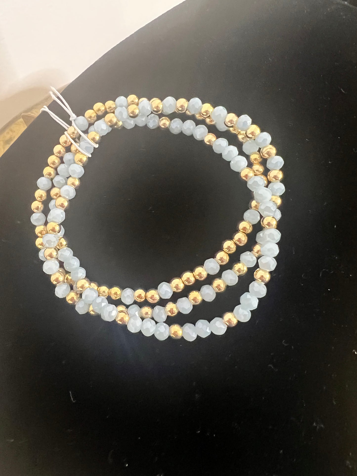 3 Strand Stretchy Bead Bracelet Set