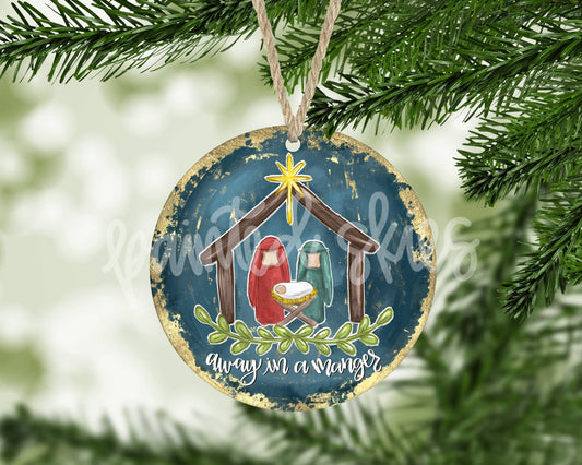 Manger Baby Jesus Christmas Ornament