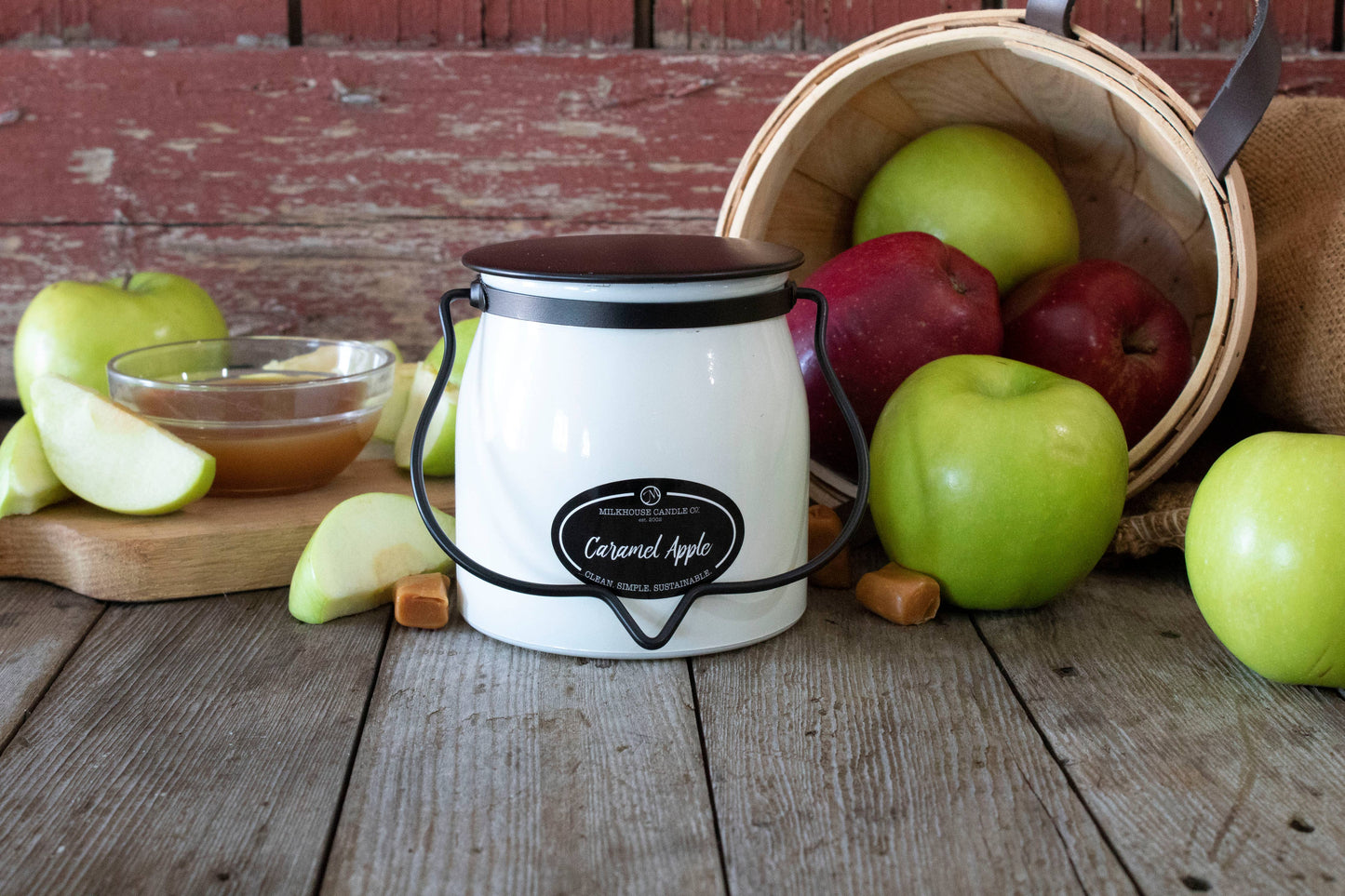 16 oz Butter Jar Candle: Caramel Apple