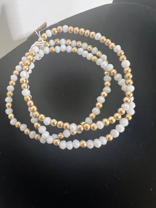 3 Strand Stretchy Bead Bracelet Set