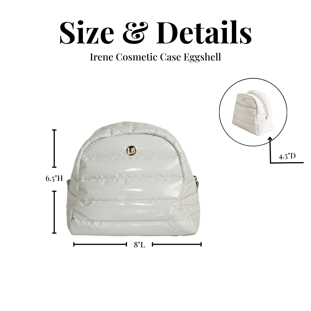 Cosmetic Puffer Makeup Travel Bag Eggshell light Cream