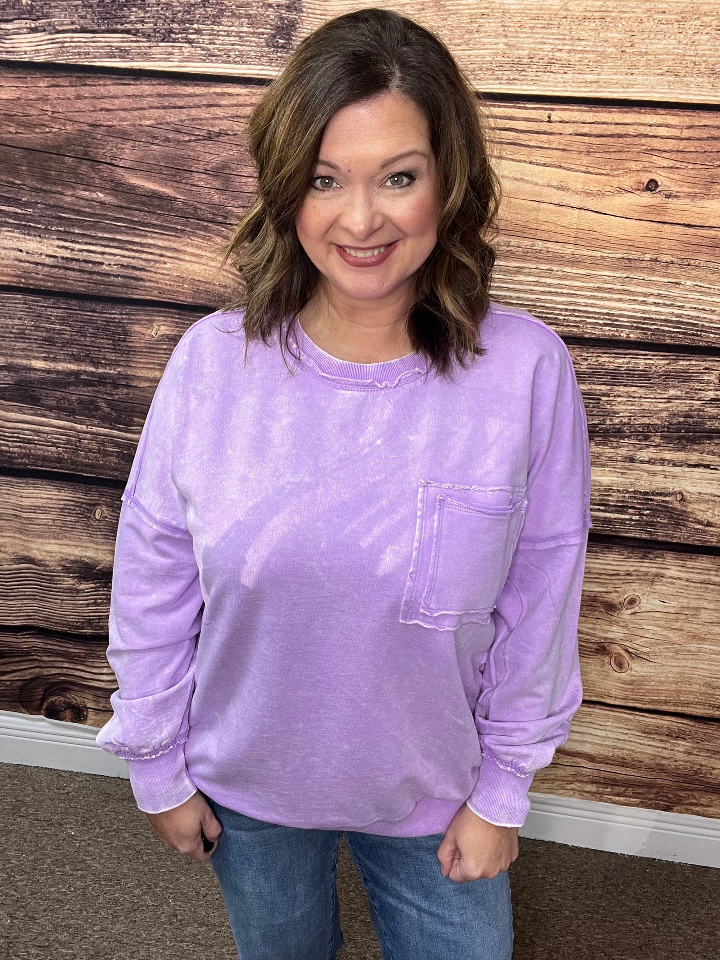 Acid Wash Pullover 1X-3X