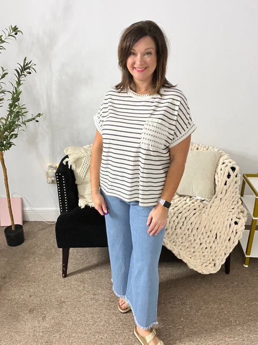 Easy Days Stripe Double Gauze Top
