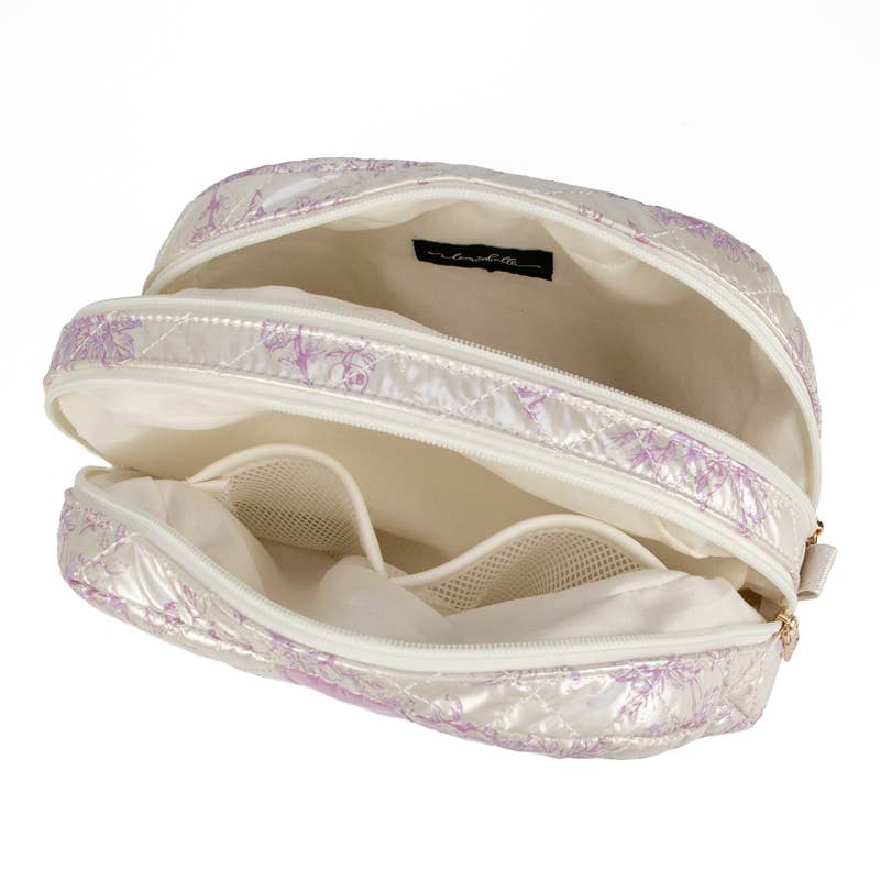 Cosmetic Makeup Bag Travel Pouch Pink Floral