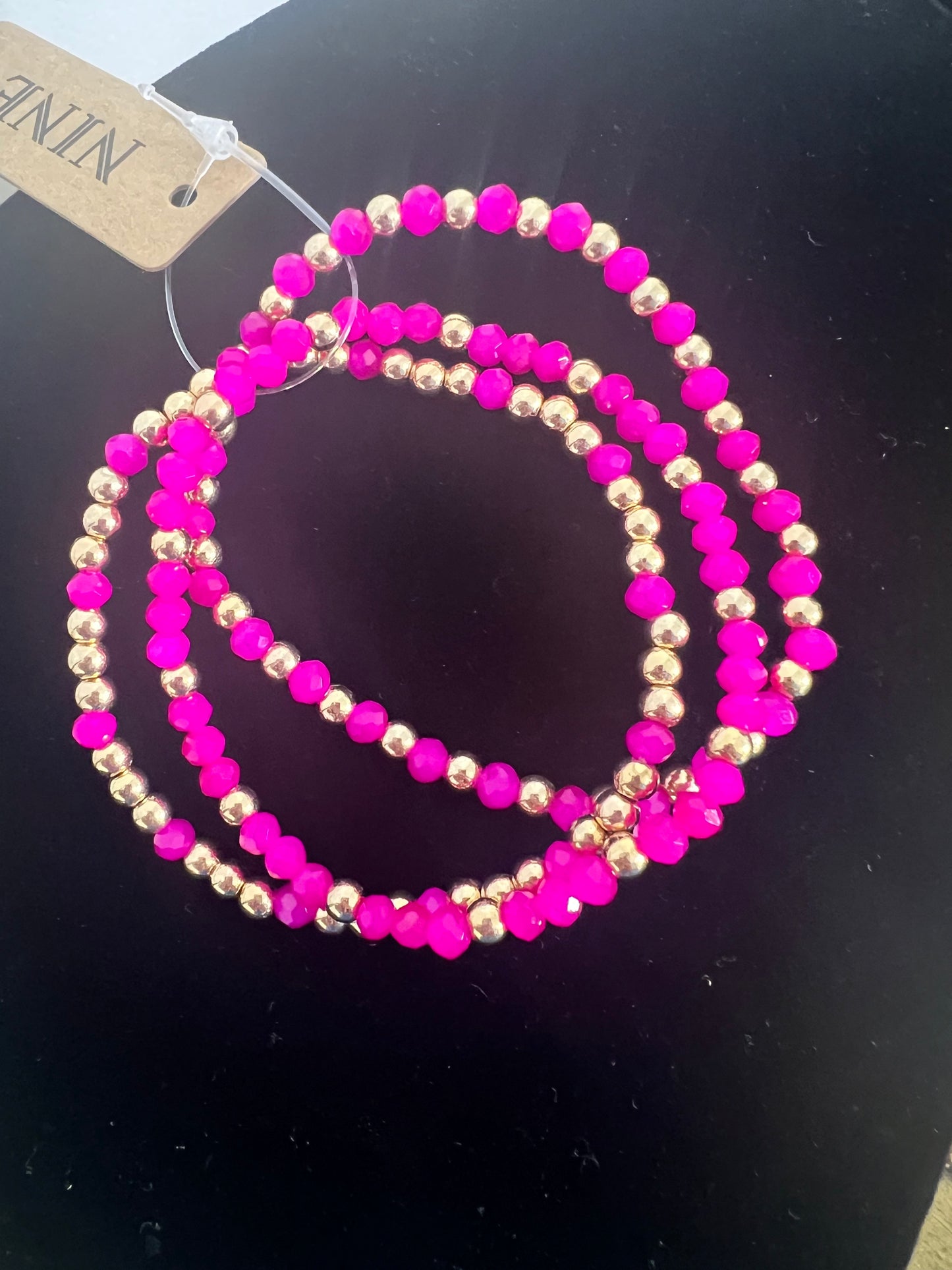 3 Strand Stretchy Bead Bracelet Set