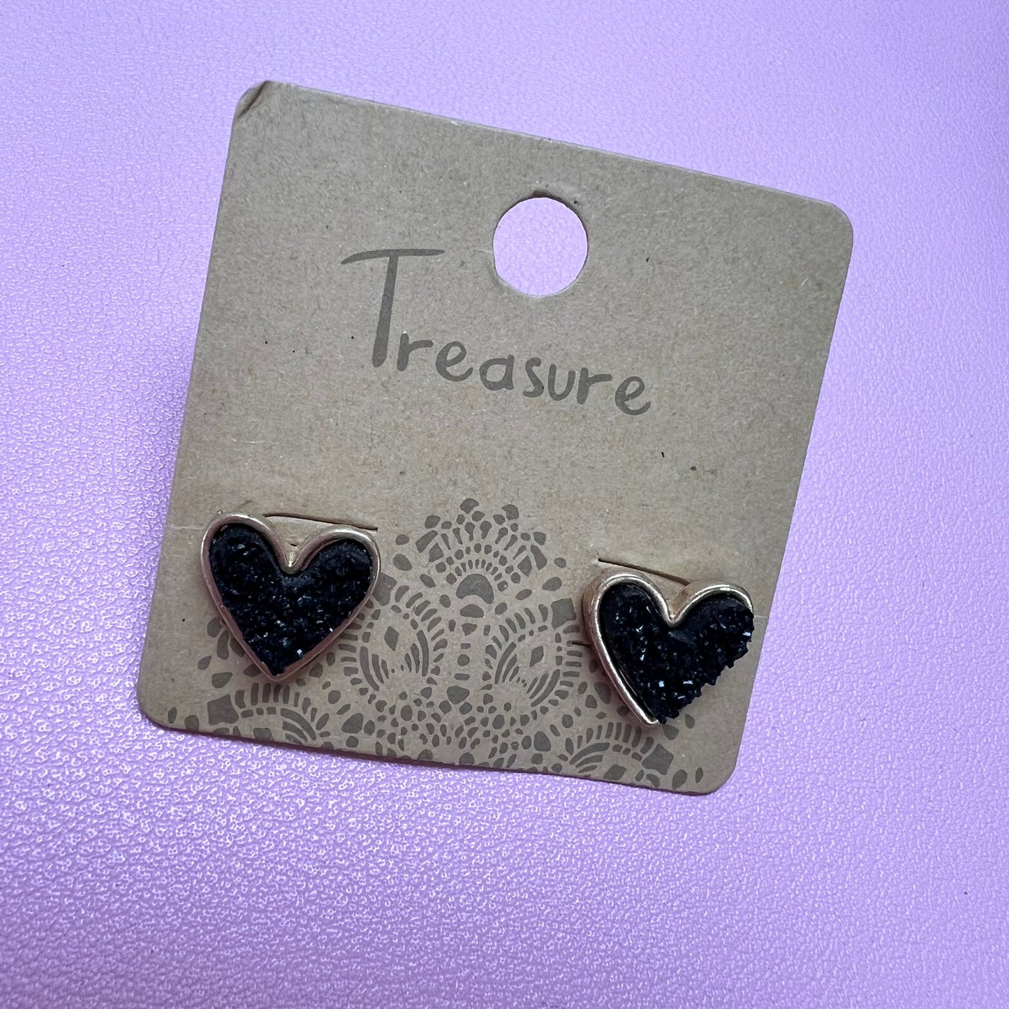 Dainty Heart Druzy Studs