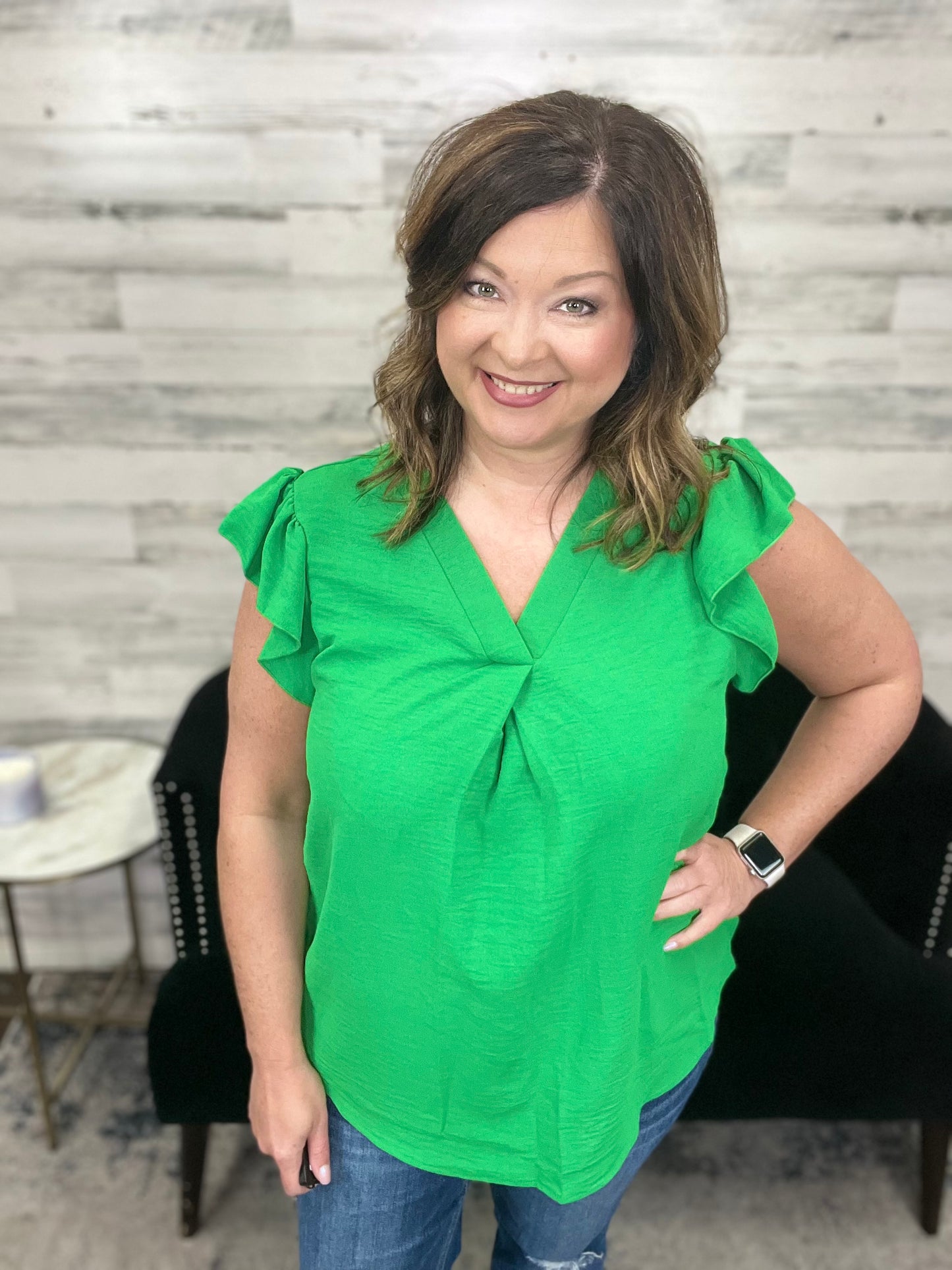 Carnation Kisses Top~FINAL SALE~*SIZE Small Green