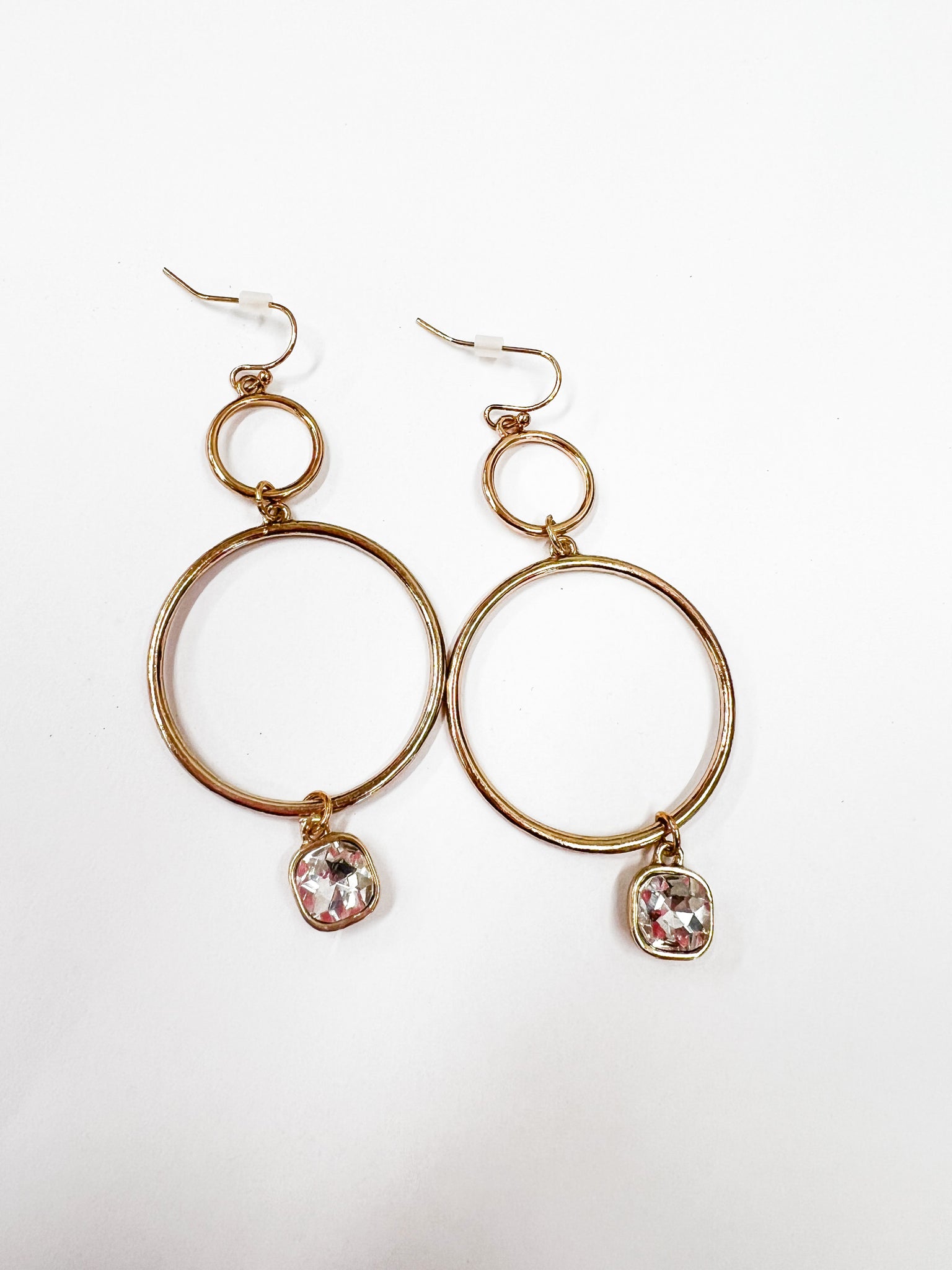 Gem Stone Hoop Earrings