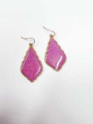 Glitter Tear Drop Earring