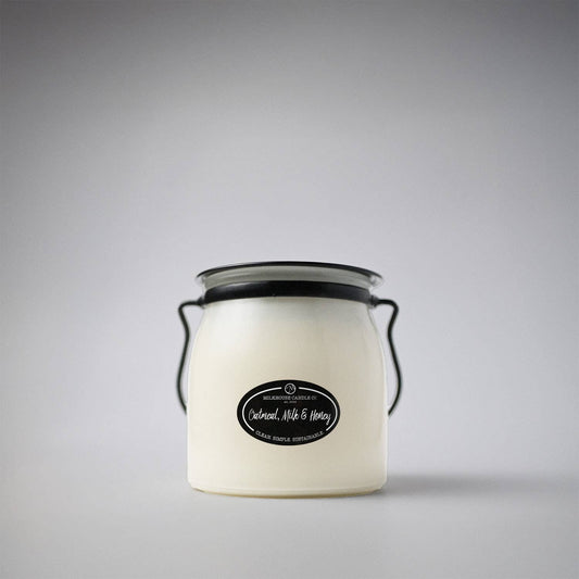16 oz Butter Jar Candle: Oatmeal, Milk & Honey