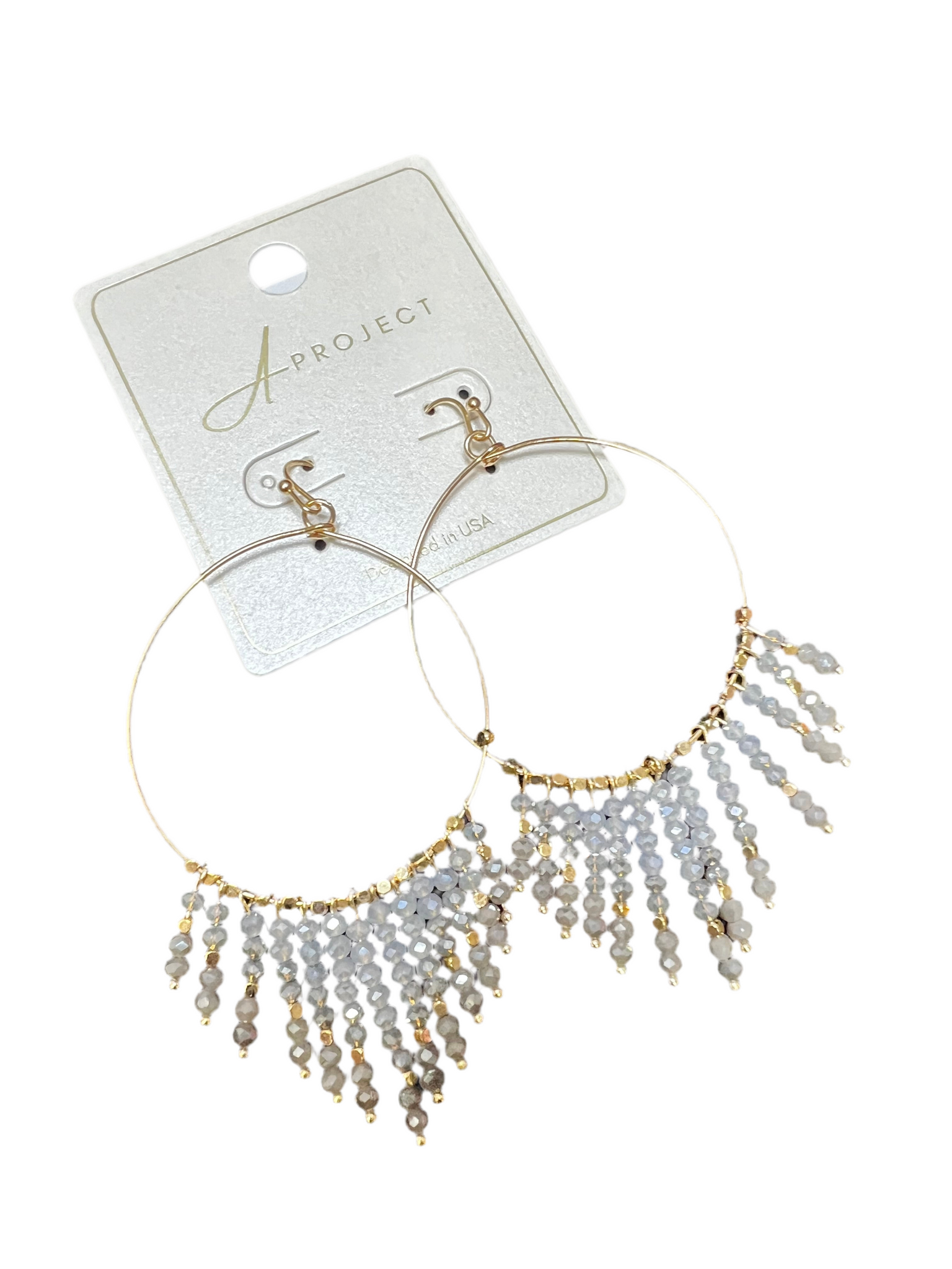 Beaded Tassel and Ring Earrings