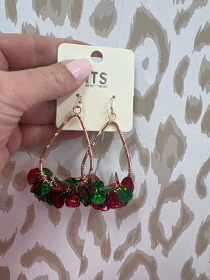 Teardrop Shaped Sequin Earrings