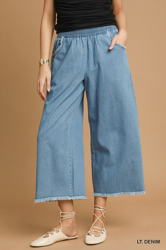 The Wildflower Fringe Cropped Denim Pants