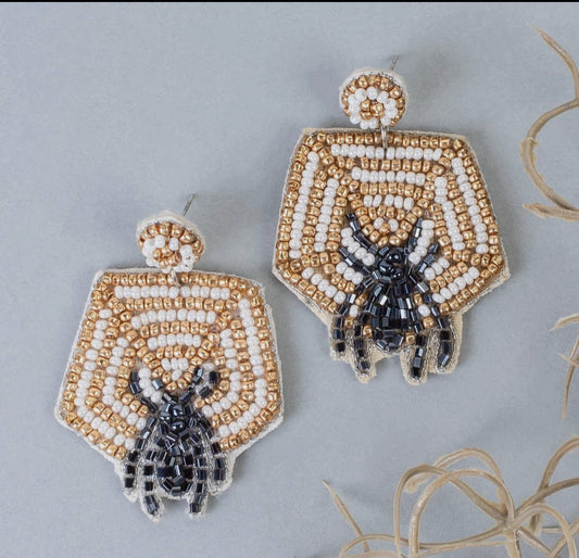 Beaded Spiderweb Earrings