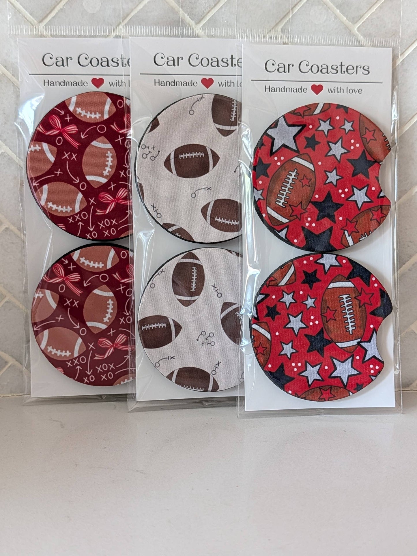 Football Game Day Inspired Car Coasters