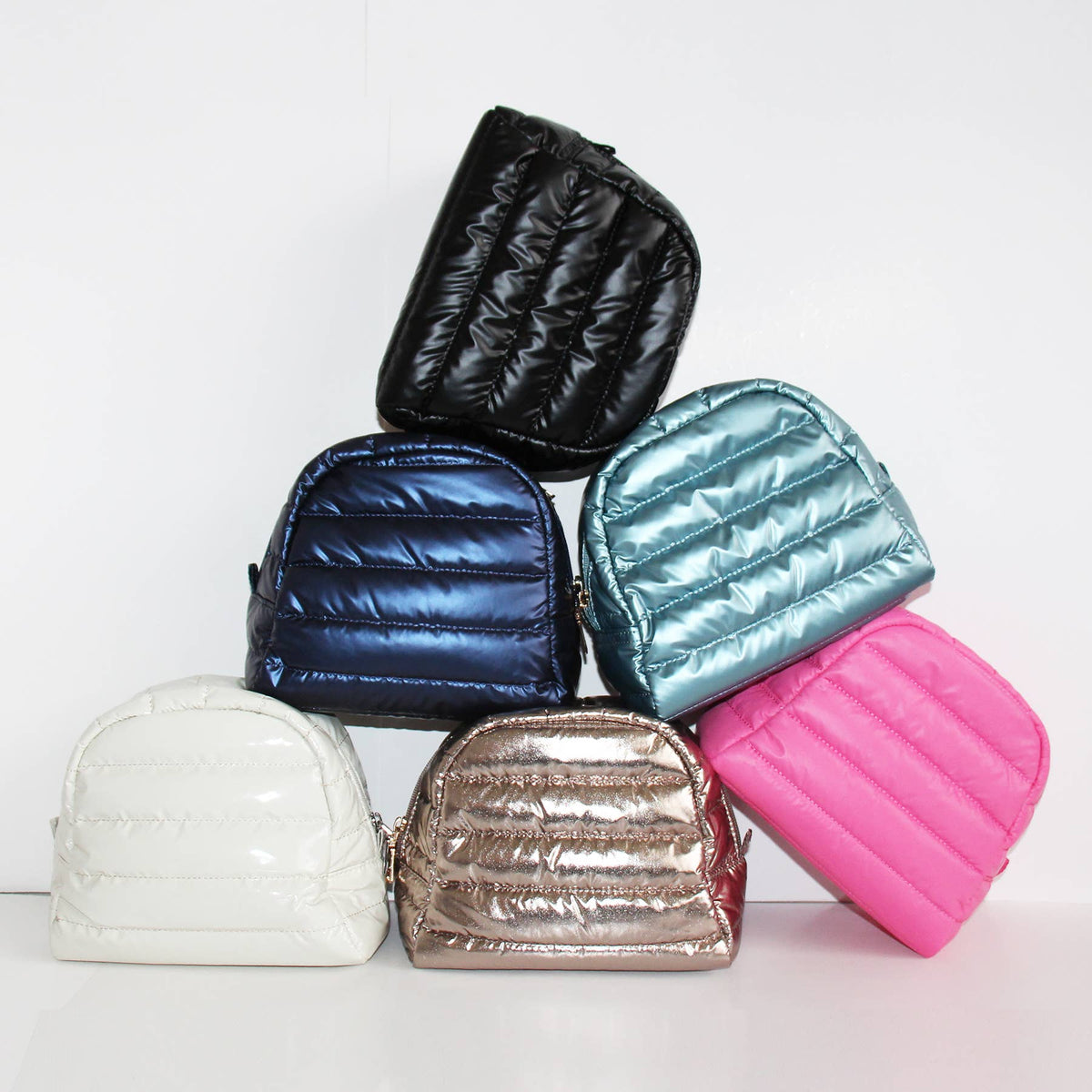 Cosmetic Puffer Makeup Travel Bag Black