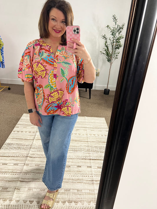 The Harper Paisley V-Neck Top