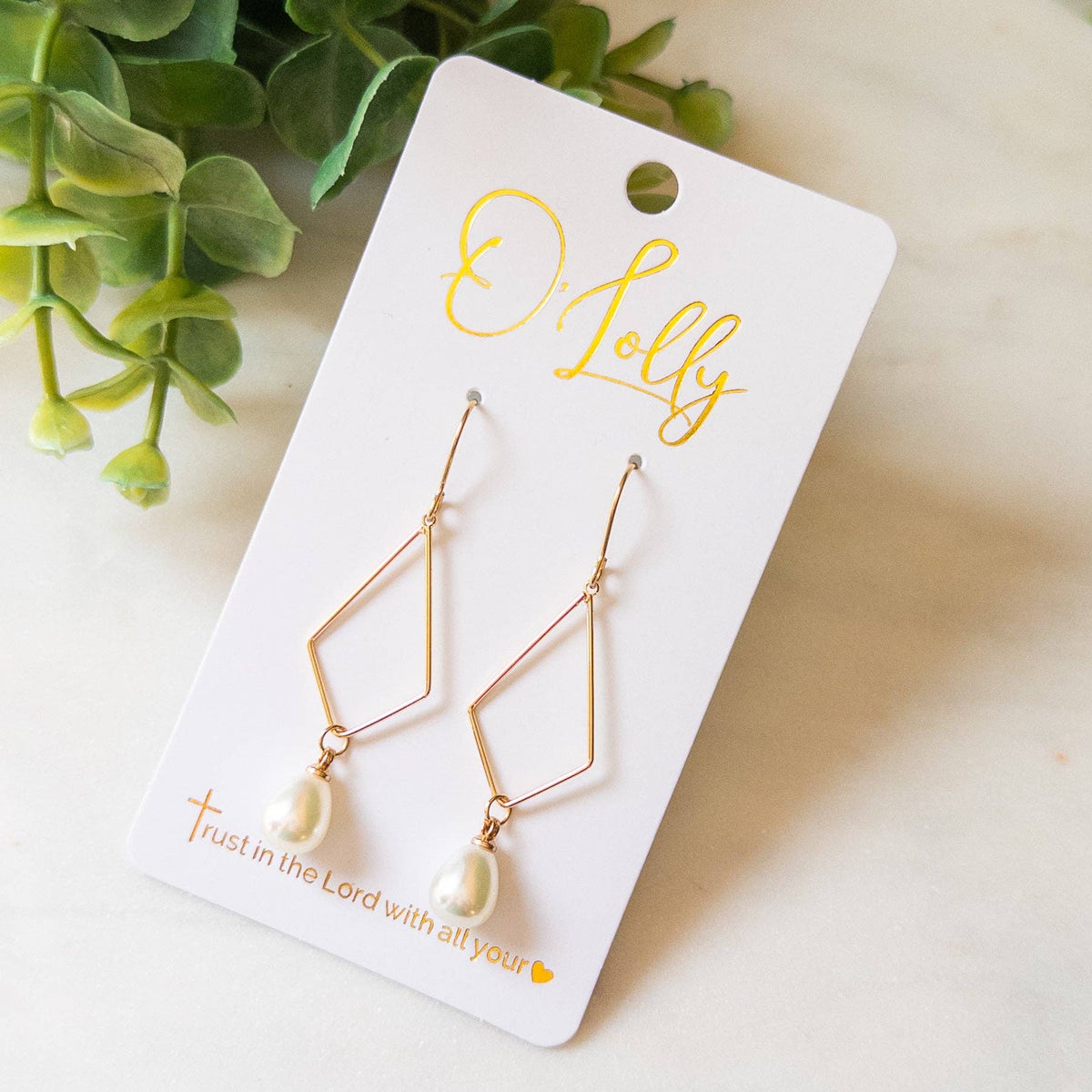 Pearl Geo Drop Earrings