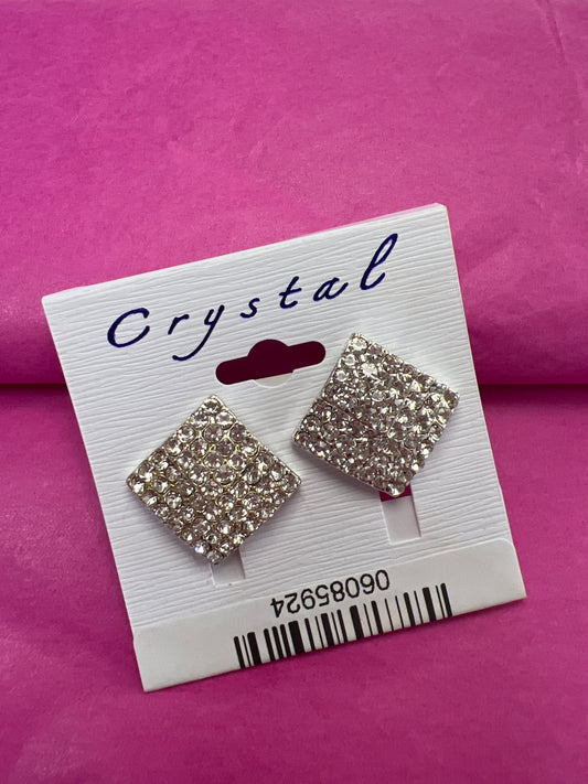 Fashion Earrings Silver Plating Square Clip On- 42075c100