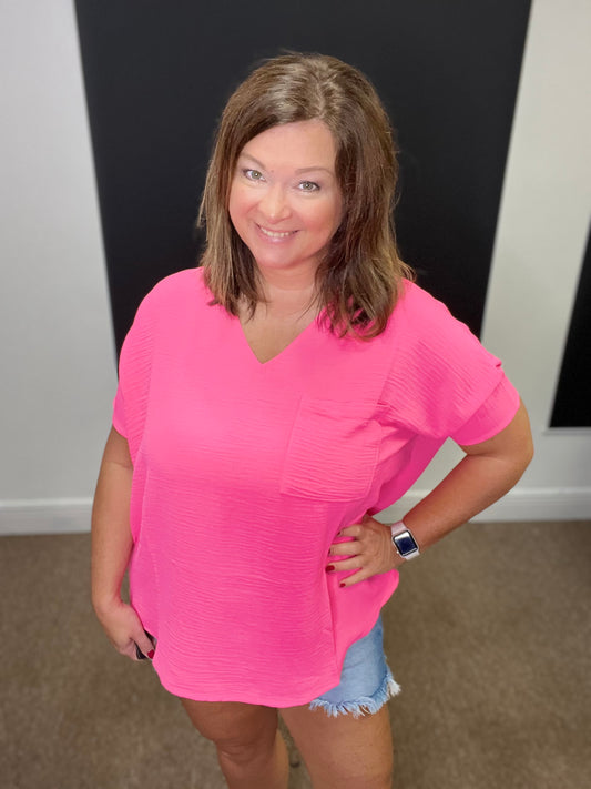 Air Flow Top, Neon Fuchsia