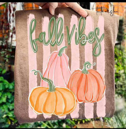 Fall Vibes Watercolor Pumpkins Graphic Tee