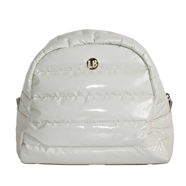 Cosmetic Puffer Makeup Travel Bag Eggshell light Cream