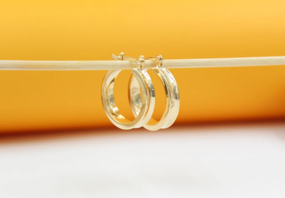 Pearl & Grace Sculpted Gold Hoops