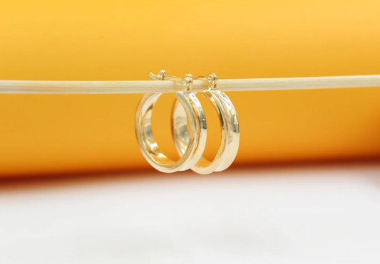 Pearl & Grace Sculpted Gold Hoops