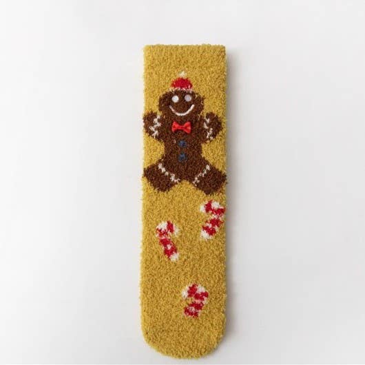 Cozy Holiday Christmas Character Fuzzy Crew Socks