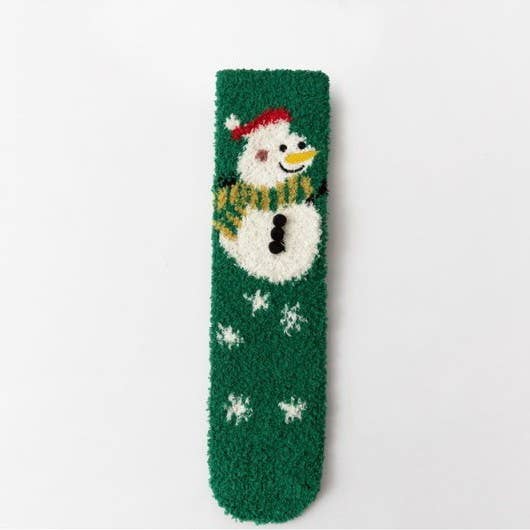 Cozy Holiday Christmas Character Fuzzy Crew Socks