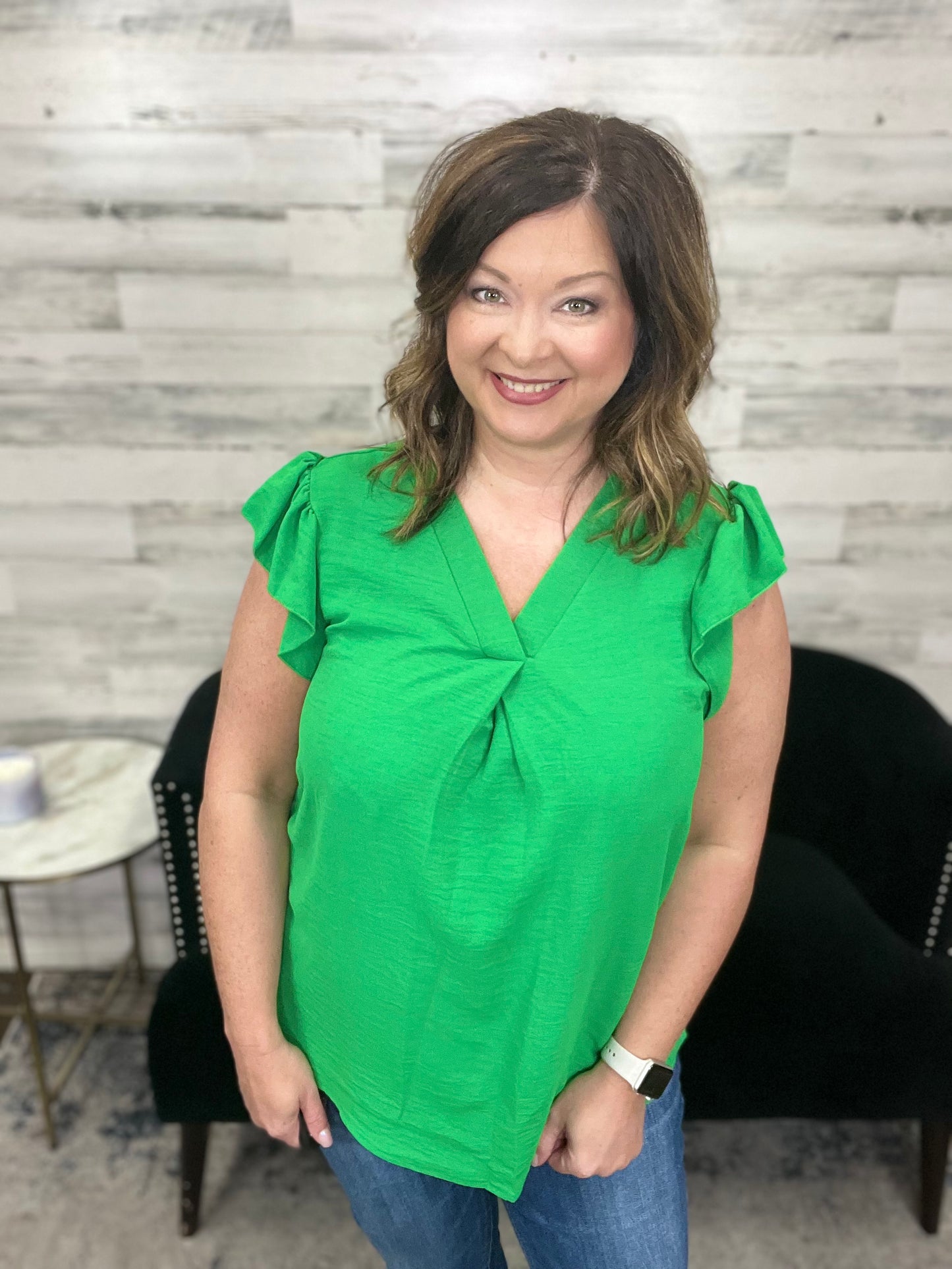 Carnation Kisses Top~FINAL SALE~*SIZE Small Green