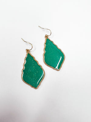 Glitter Tear Drop Earring