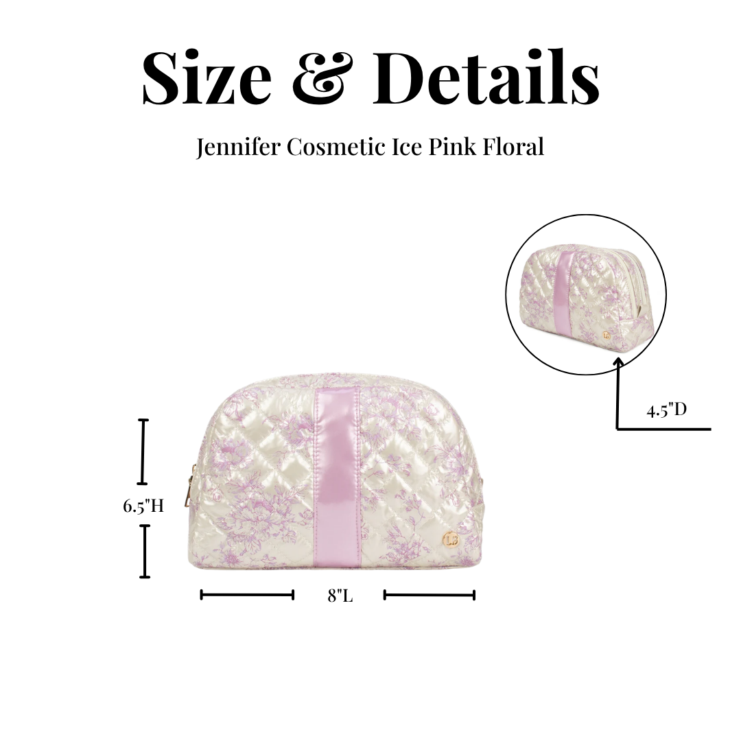 Cosmetic Makeup Bag Travel Pouch Pink Floral