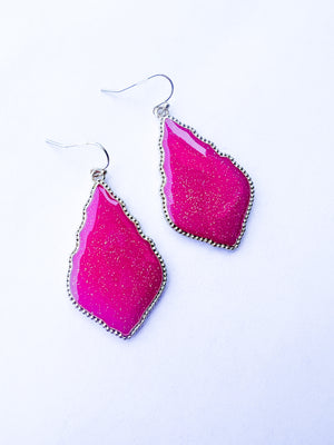 Glitter Tear Drop Earring