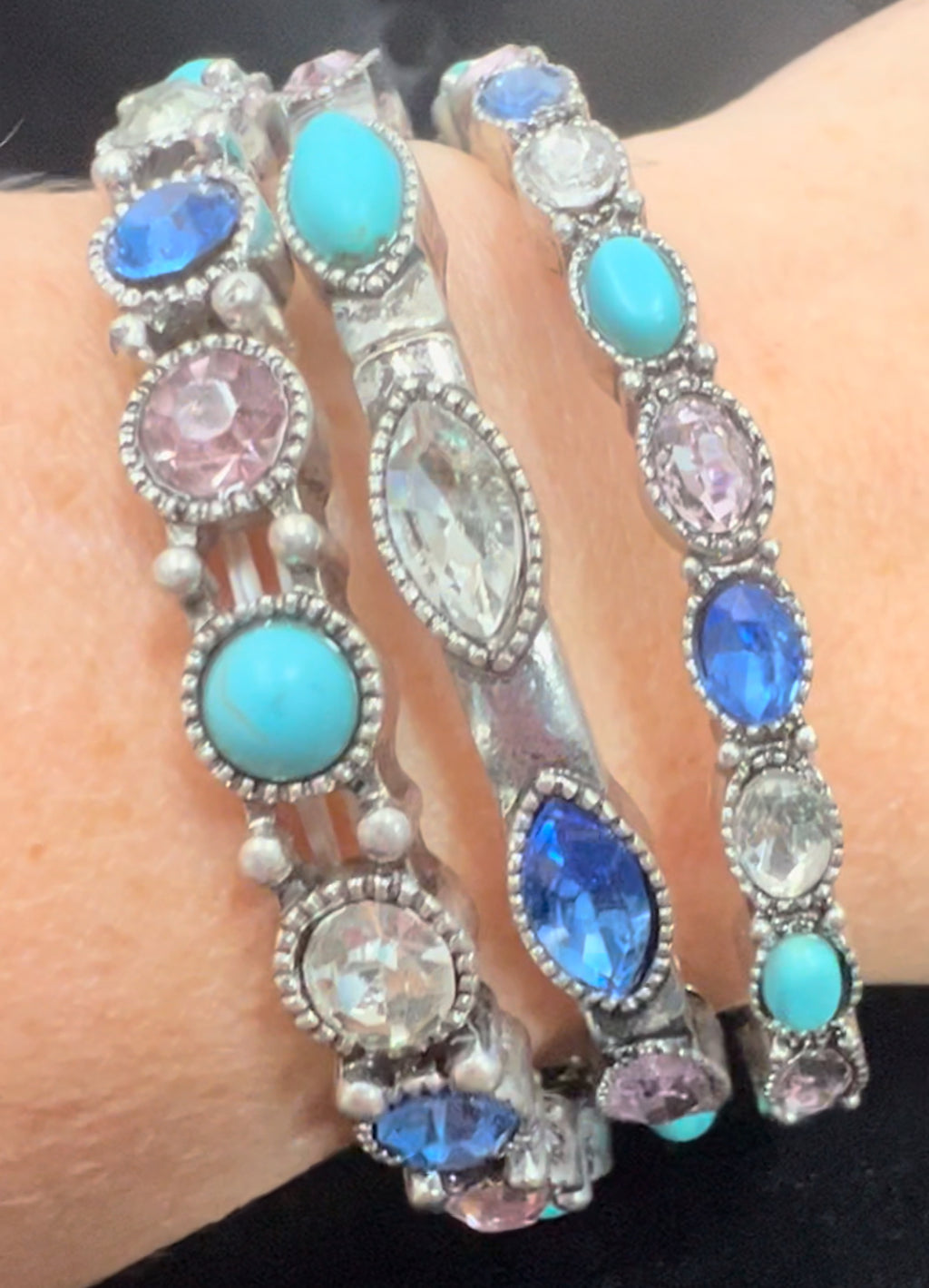 Western Square Stone Stretch Bracelet