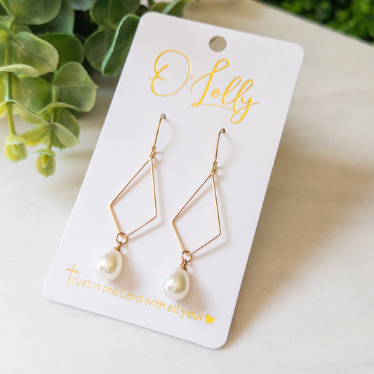 Pearl Geo Drop Earrings