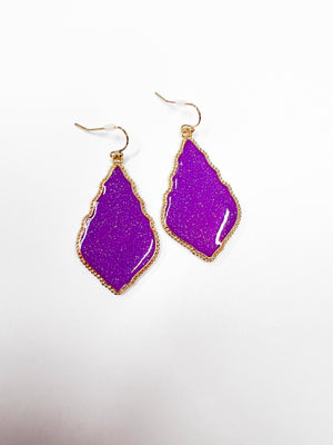 Glitter Tear Drop Earring