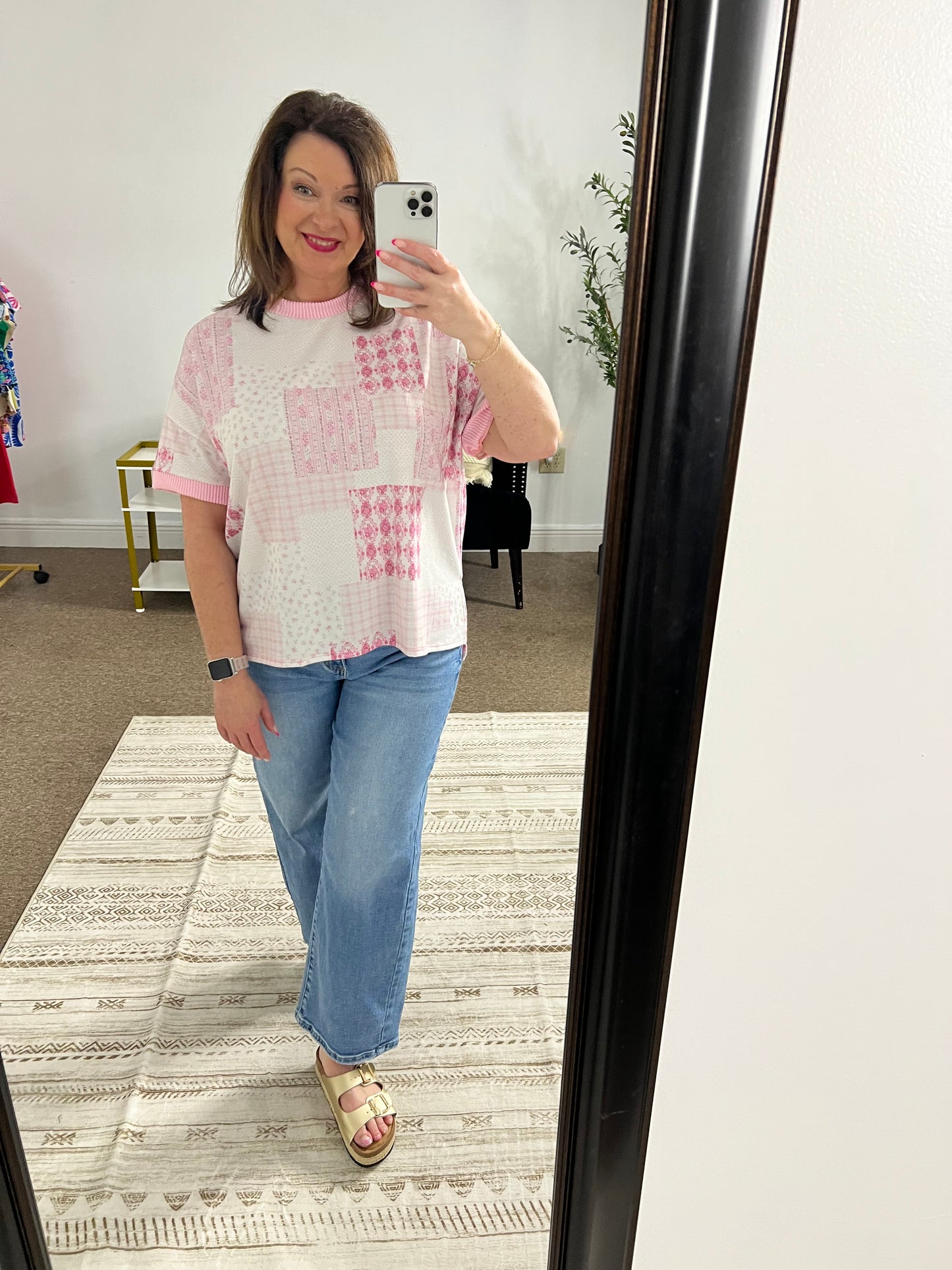 Easy Days Floral Patchwork Top
