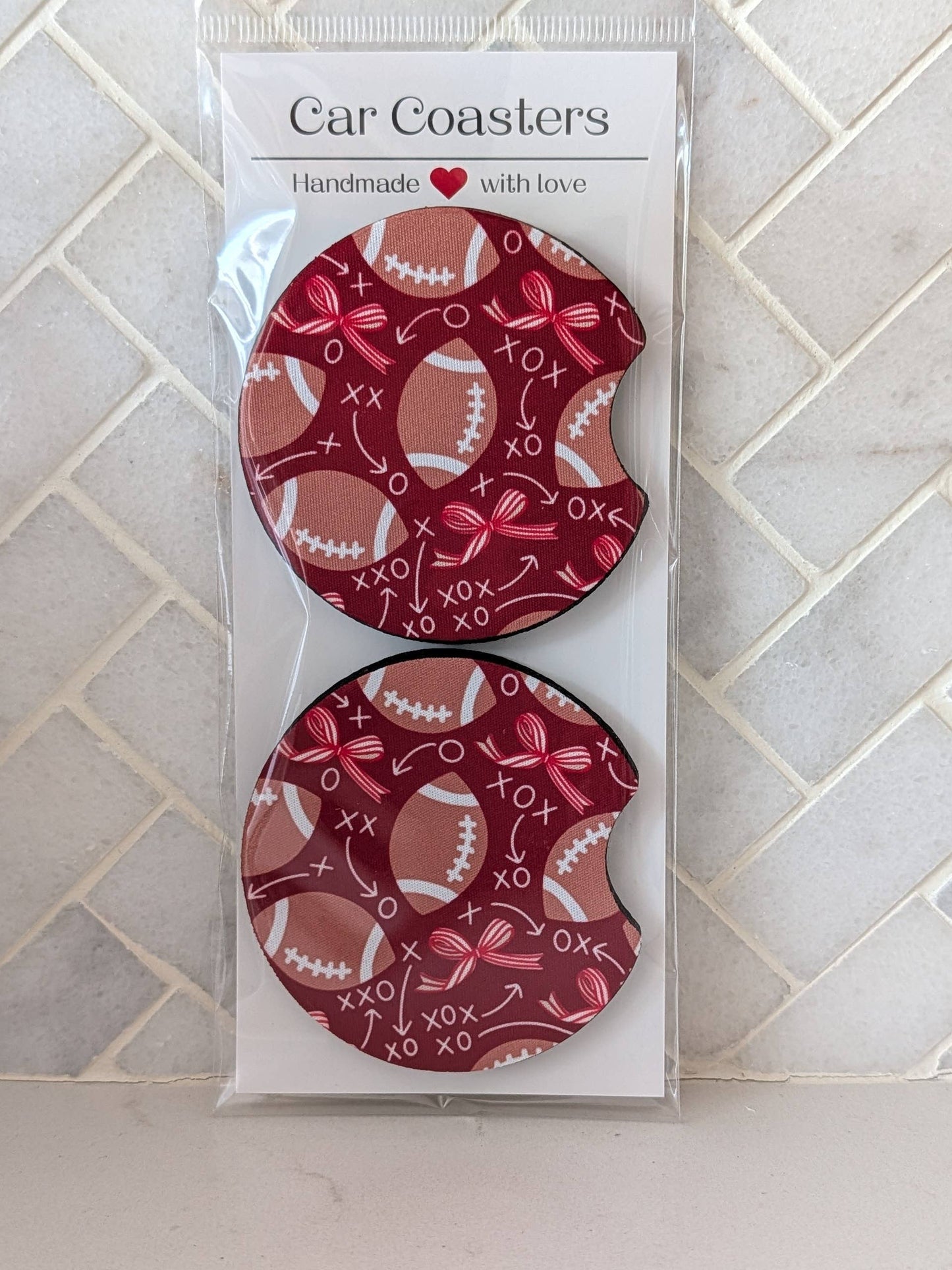 Football Game Day Inspired Car Coasters