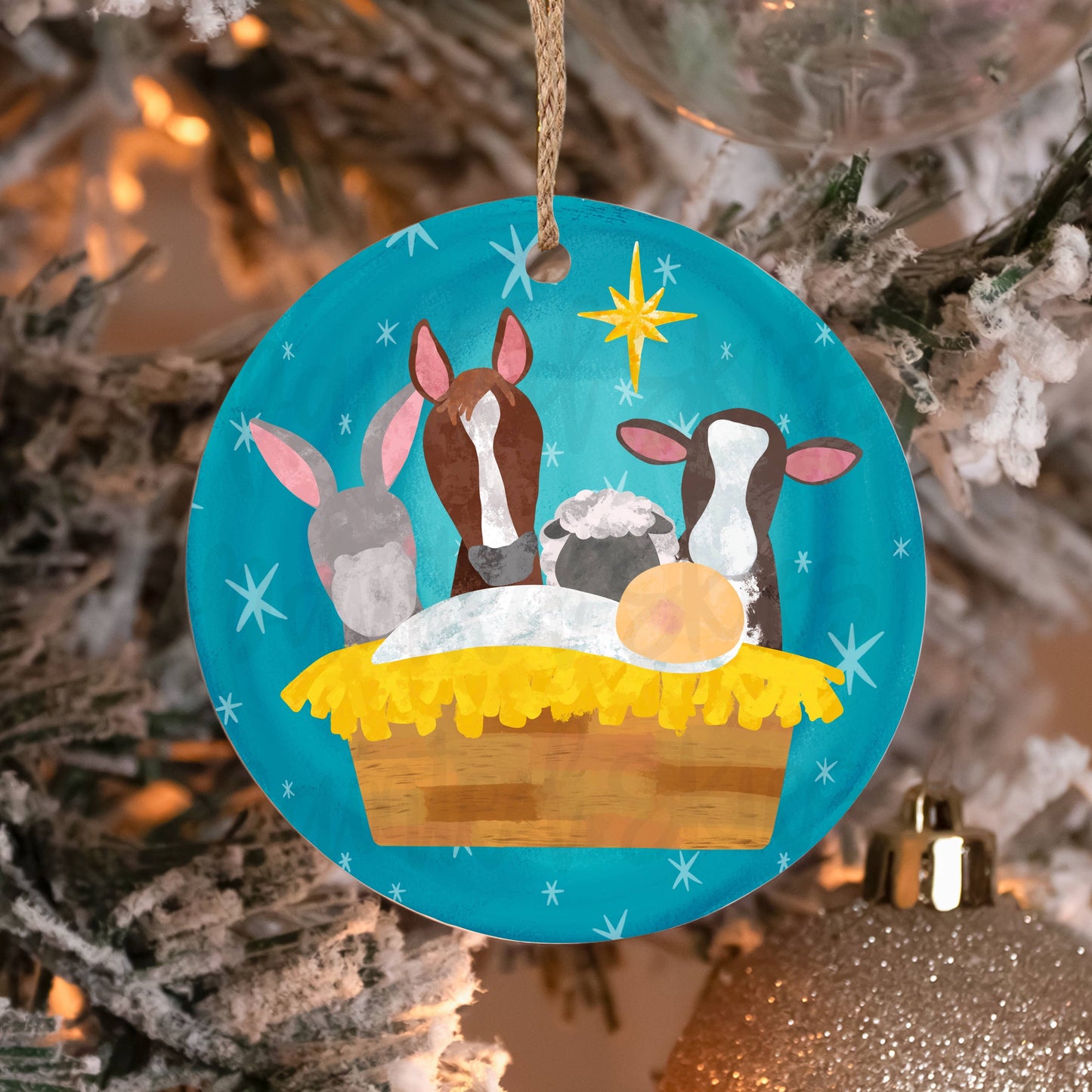 Manger Scene Christmas Ornament
