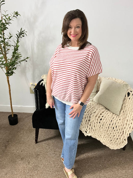 Modern Ease Stripe Dolman Top