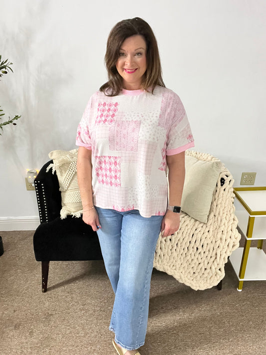 Easy Days Floral Patchwork Top