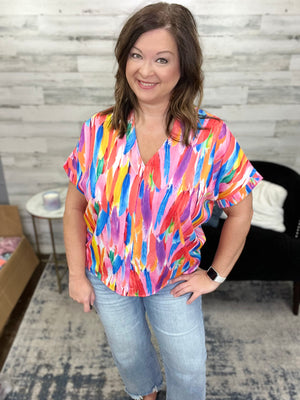 Bright Multi Color Top