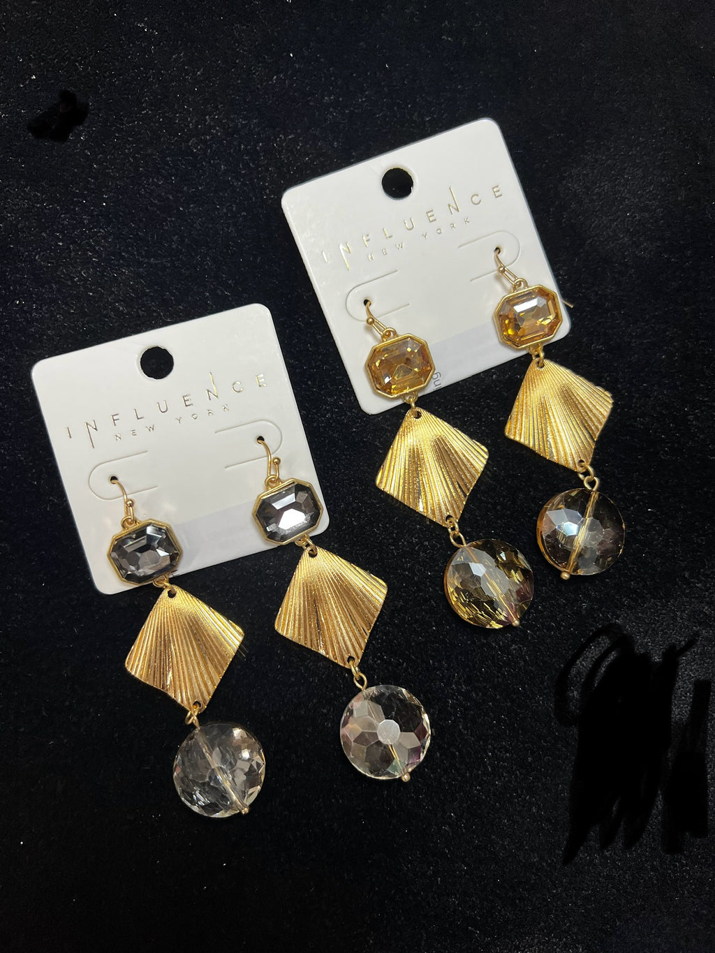 Linear Glass Dangle Drop Earrings