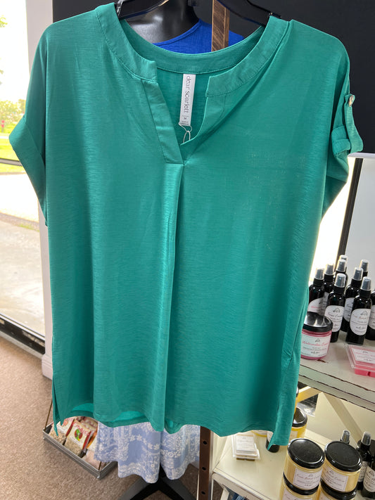 Dolman Short Sleeve Top, Emerald