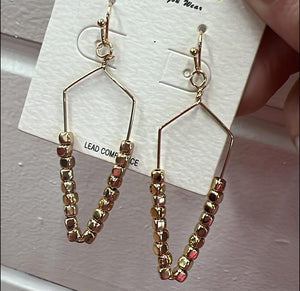 Linear Beaded Wire Earrings