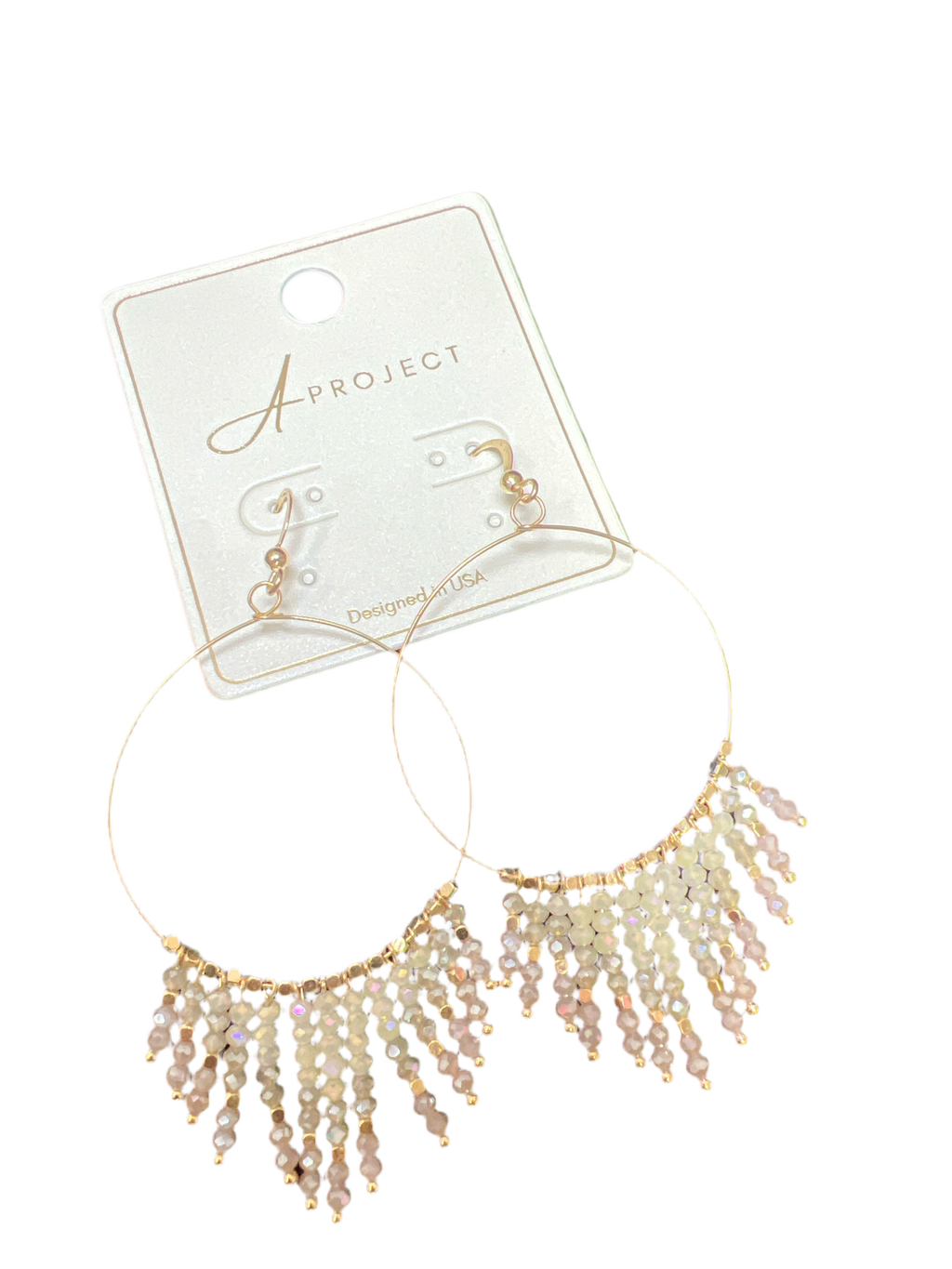 Beaded Tassel and Ring Earrings